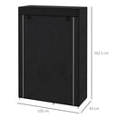 HOMCOM Fabric Wardrobe W/ Shelves Hanging Rail Foldable Closets Black