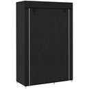 HOMCOM Fabric Wardrobe W/ Shelves Hanging Rail Foldable Closets Black