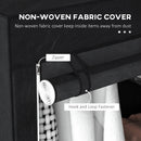 HOMCOM Fabric Wardrobe W/ Shelves Hanging Rail Foldable Closets Black