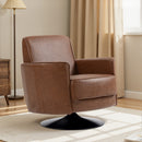 HOMCOM Upholstered PU Leather Armchair For Living Room, Brown