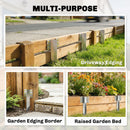 Outsunny 20 Pack Railway Sleeper Brackets, 41 Cm Galvanised Sleeper Stakes