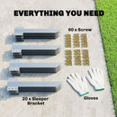Outsunny 20 Pack Railway Sleeper Brackets, 41 Cm Galvanised Sleeper Stakes