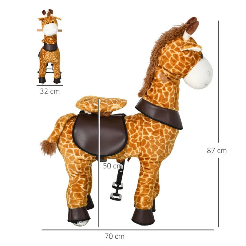 HOMCOM Children's  Giraffe-for Ages 3-6 Years - Yellow and Orange