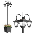 Outsunny Solar Lamp Post Dusk-to-Dawn Sensor 185 cm Black