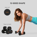 2 X 10kg SPORTNOW Dumbbells Weights Set With 12-Sided Shape And Non-Slip Grip