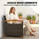 Outsunny Rattan Garden Sofa With Cushioned Wide Seats Brown
