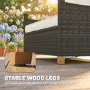 Outsunny Rattan Garden Sofa With Cushioned Wide Seats Brown