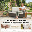 Outsunny Rattan Garden Sofa With Cushioned Wide Seats Brown