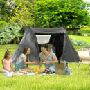 Outsunny 3 Man Camping Tent With 2 Bedrooms, 3000mm Waterproof - Dark Grey/Green