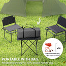 Outsunny 3 Man Camping Tent With 2 Bedrooms, 3000mm Waterproof - Dark Grey/Green