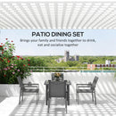 Outsunny 5 Piece Garden Dining Set, Outdoor Table And Grey