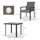Outsunny 5 Piece Garden Dining Set, Outdoor Table And Grey