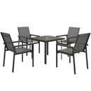 Outsunny 5 Piece Garden Dining Set, Outdoor Table And Grey