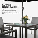 Outsunny 5 Piece Garden Dining Set, Outdoor Table And Grey