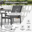 Outsunny 5 Piece Garden Dining Set, Outdoor Table And Grey