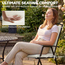 Outsunny 2Pcs Garden Chair Cushions, Waterproof Seat Pads, Cream White