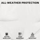 Outsunny 2Pcs Garden Chair Cushions, Waterproof Seat Pads, Cream White
