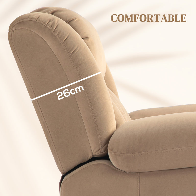 HOMCOM Light Brown Power Lift Recliner Chair with Vibration Massage, USB