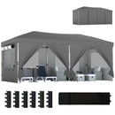 Outsunny 3 X 6 M Pop Up Gazebo, UPF50+ Wedding Party Tent Marquee, Dark Grey