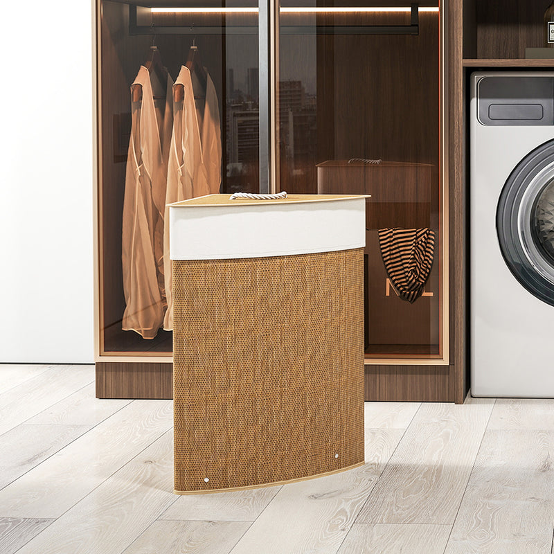 HOMCOM 55L Laundry Hamper With Removable Washable Liner Bag