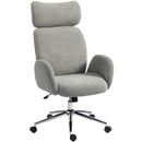 HOMCOM Office Chair With Adjustable Headrest, Comfy Desk Chair, Dark Grey