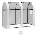 Outsunny Tomato Greenhouse with 2 Roll-up Doors, 185 x 94 x 150cm, White