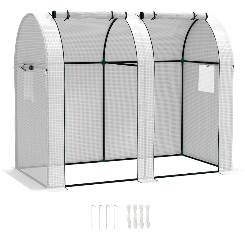 Outsunny Tomato Greenhouse with 2 Roll-up Doors, 185 x 94 x 150cm, White
