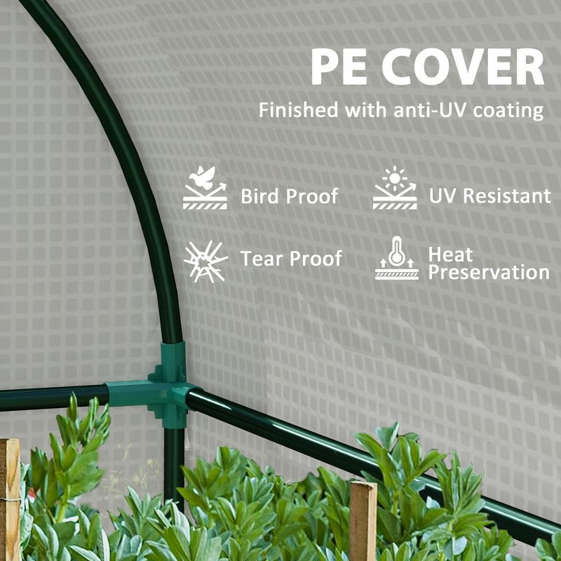 Outsunny Tomato Greenhouse with 2 Roll-up Doors, 185 x 94 x 150cm, White