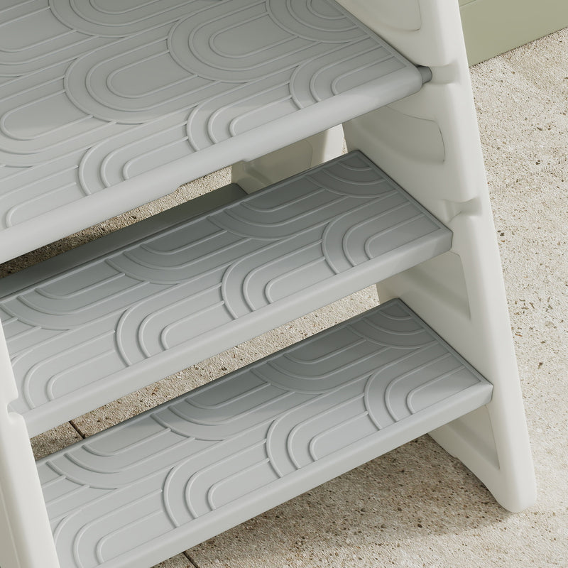 AIYAPLAY Toddler Tower, Foldable & Adjustable, with Handle, Non-Slip, Grey
