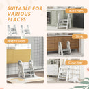 AIYAPLAY Toddler Tower, Foldable & Adjustable, with Handle, Non-Slip, Grey