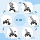 HOMCOM 6 In 1 Kids Trike, Stroller With Parent Handle