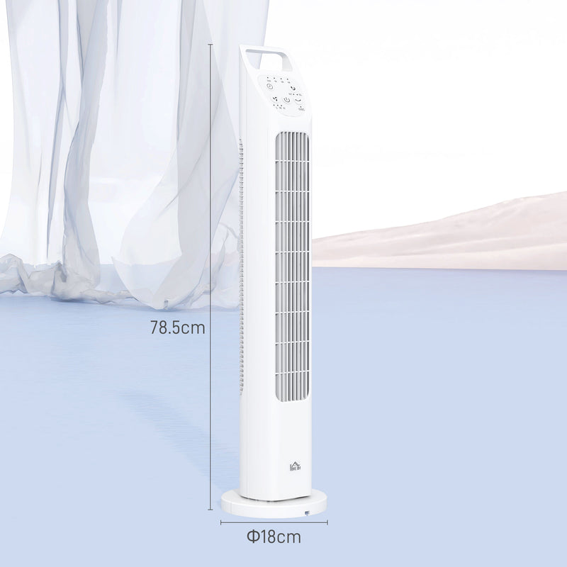 HOMCOM Oscillating Tower Fan Floor Fan with 4H Timer for Home Office