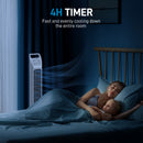 HOMCOM Oscillating Tower Fan Floor Fan With 4H Timer For Home Office