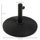 Outsunny 11.5kg Patio Weighted Umbrella Base Parasol Holder Outdoor Stand