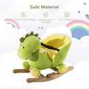 HOMCOM Kids Rocking (Dinosaur) Horse - Plush Ride-On Dinosaur Seat - with Seat Safety Belt