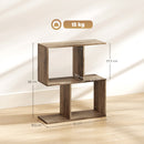 HOMCOM Side Table, Narrow End Table with Storage Shelves, Oak