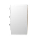 Lisbon Ready Assembled Bedside Table With 3 Drawers - White Gloss & White