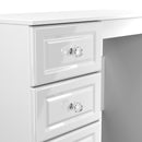 Lisbon Ready Assembled Dressing Table - White Gloss & White