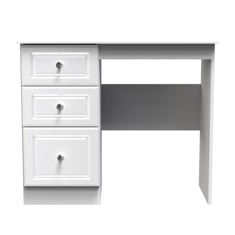 Lisbon Ready Assembled Dressing Table - White Gloss & White