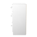 Lisbon Ready Assembled Chest Of Drawers With 3 Drawers - White Gloss & White