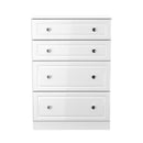 Lisbon Ready Assembled Chest Of Drawers with 4 Drawers - White Gloss & White