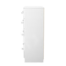 Lisbon Ready Assembled Chest Of Drawers with 4 Drawers - White Gloss & White