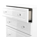Lisbon Ready Assembled Chest Of Drawers with 4 Drawers - White Gloss & White