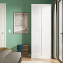 Lisbon 2 Door Wardrobe - White Gloss & White - Ready Assembled