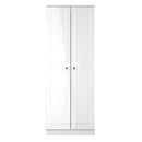 Lisbon Ready Assembled Wardrobe With 2 Doors - White Gloss & White