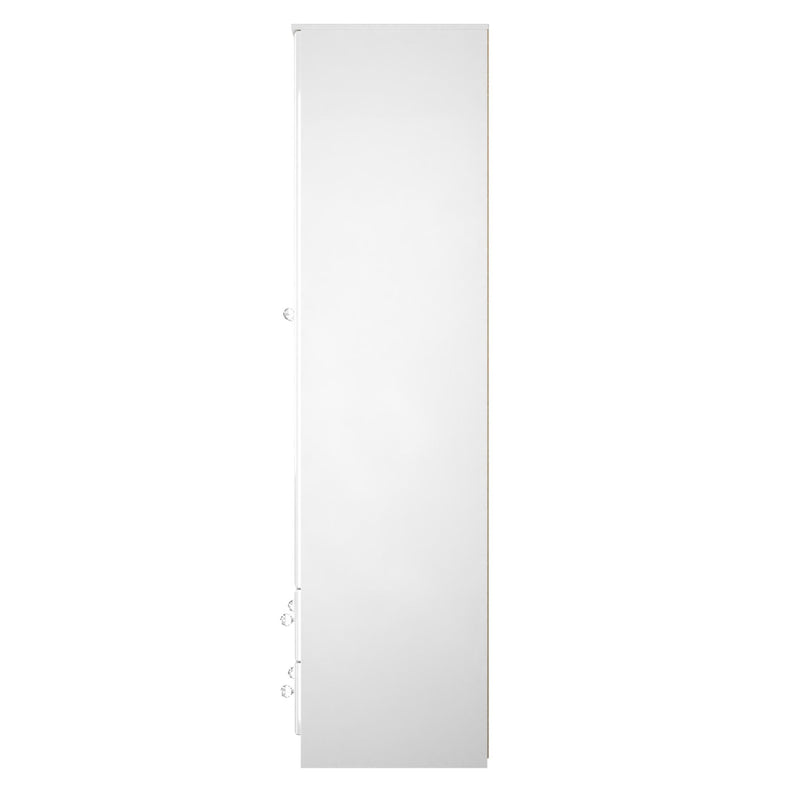 Lisbon Ready Assembled Wardrobe With 2 Doors And 2 Drawers - White Gloss & White