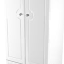 Lisbon Ready Assembled Wardrobe With 2 Doors And 2 Drawers - White Gloss & White