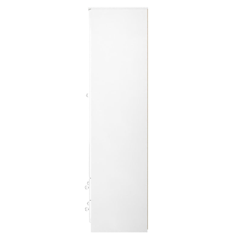 Lisbon Ready Assembled Wardrobe With 2 Doors And 2 Drawers With Mirror - White Gloss & White