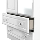 Lisbon Ready Assembled Wardrobe With 2 Doors And 2 Drawers With Mirror - White Gloss & White