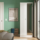 Lisbon Ready Assembled Wardrobe With 2 Doors And Mirror - White Gloss & White